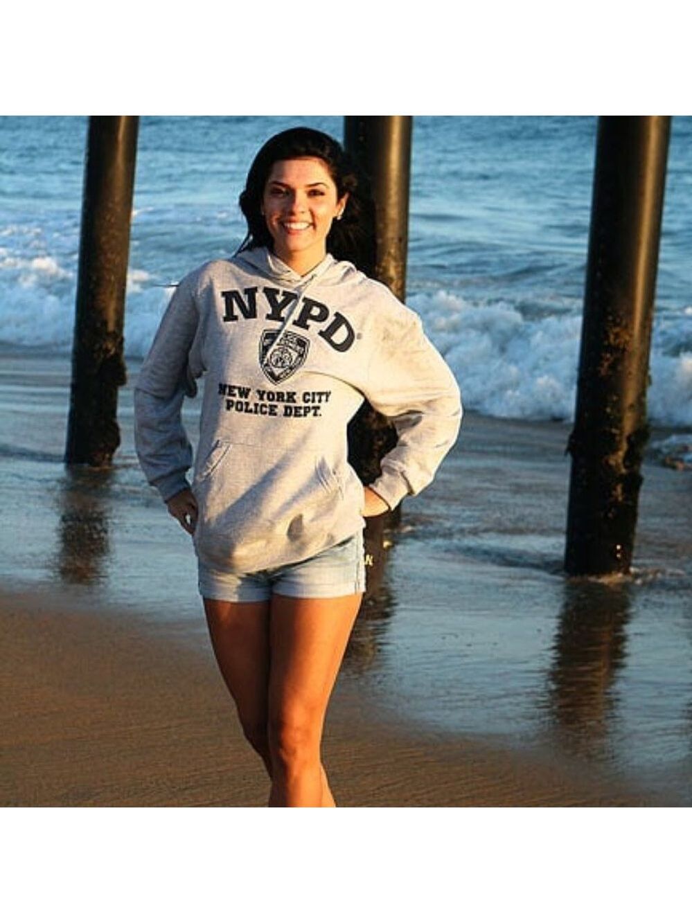 Gray NYPD Hooded Sweatshirt unisex hoodie SALE NWT - Picture 2 of 5